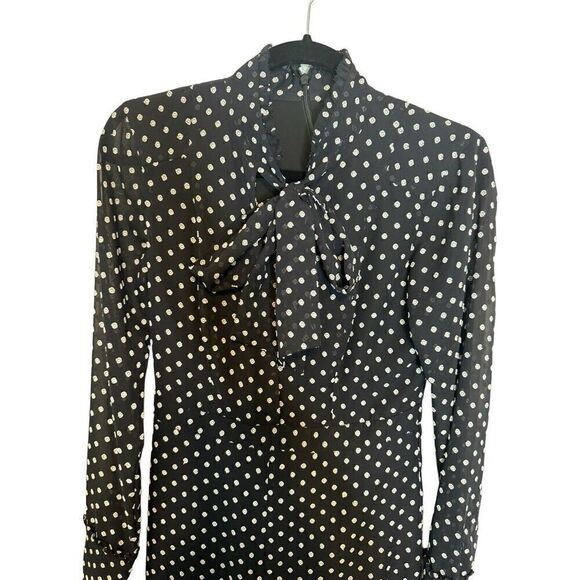 Alexis Davinia Black and White Polka Dot Pants Jumpsuit Sz Small Designer - Picture 8 of 16